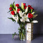 Member-Exclusive White Lilies & Red Roses