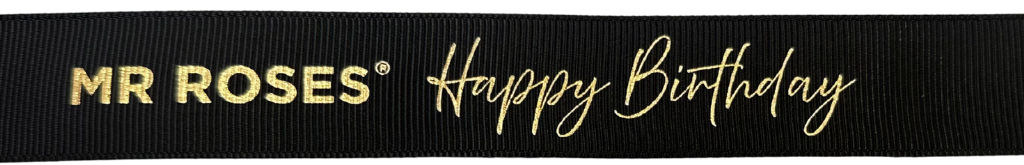 Happy Birthday Custom Gold Ribbon