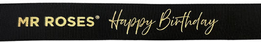 Happy Birthday Custom Gold Ribbon