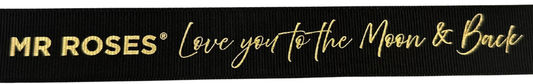 Love You To The Moon & Back Custom Gold Ribbon