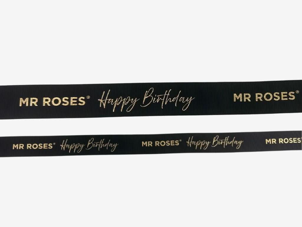 Happy Birthday Custom Gold Ribbon
