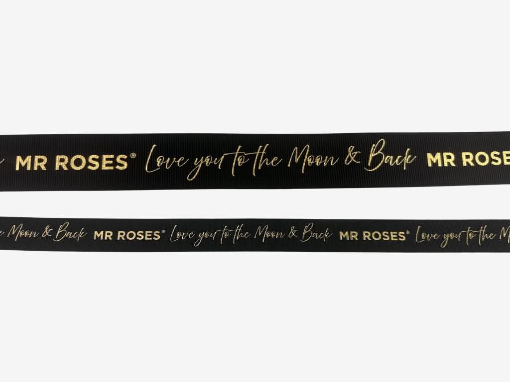 Love You To The Moon & Back Custom Gold Ribbon