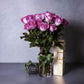 purple roses and moet champagne