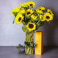 Sunflowers and verve champagne