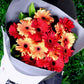 red & orange Gerbera flower bouquet