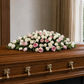 Funeral Pink & White Rose Casket Flowers