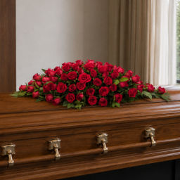 Funeral Red Rose Casket Flowers