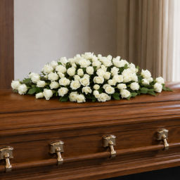 Funeral White Rose Casket Flowers