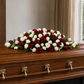 Funeral Red & White Rose Casket Flowers