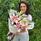 pink lily bouquet