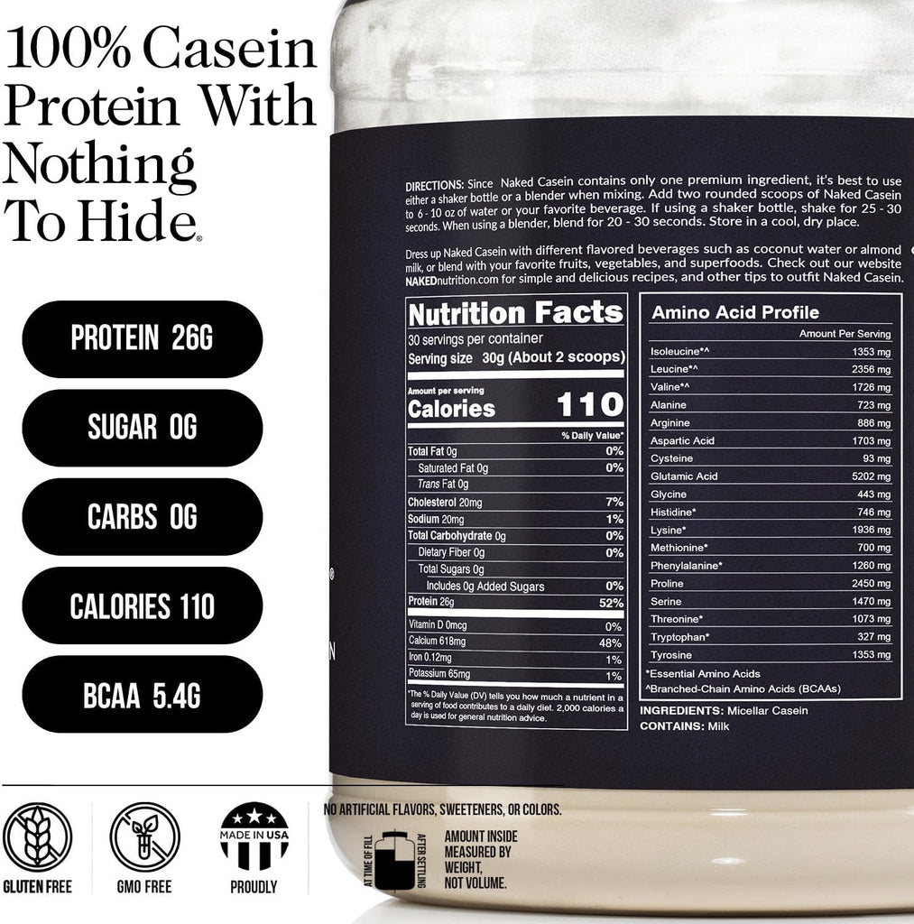 Micellar Casein Protein Powder | Naked Casein - 2LB