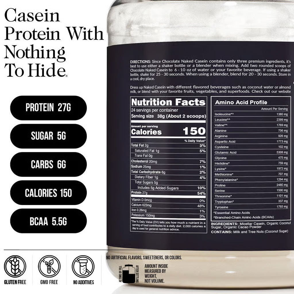 Chocolate Casein Protein Powder | Naked Chocolate Casein 2LB