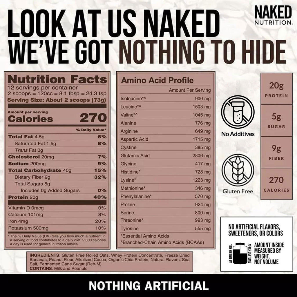 chocolate peanut butter protein oats nutrition