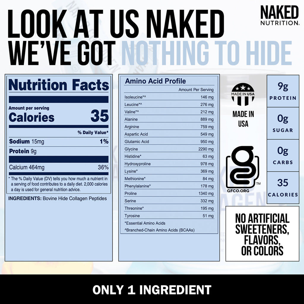 Naked Collagen Peptides Protein Powder | Naked Collagen - 30 Sachets