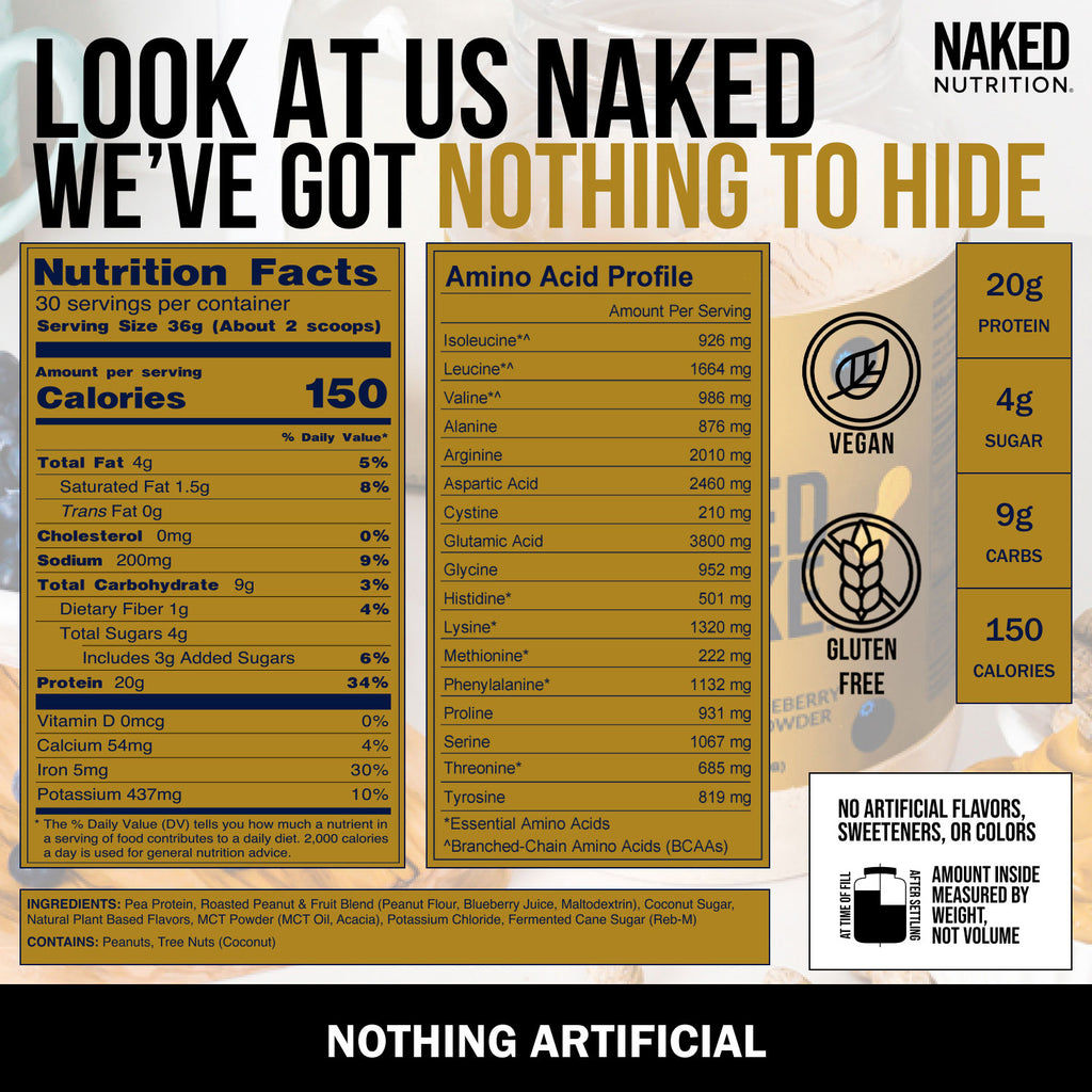 PB Blueberry Vegan Protein | Naked Shake - 30 Servings