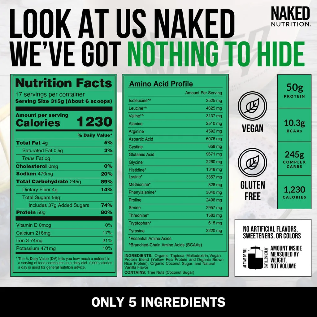 gluten free vanilla vegan bulk gainer