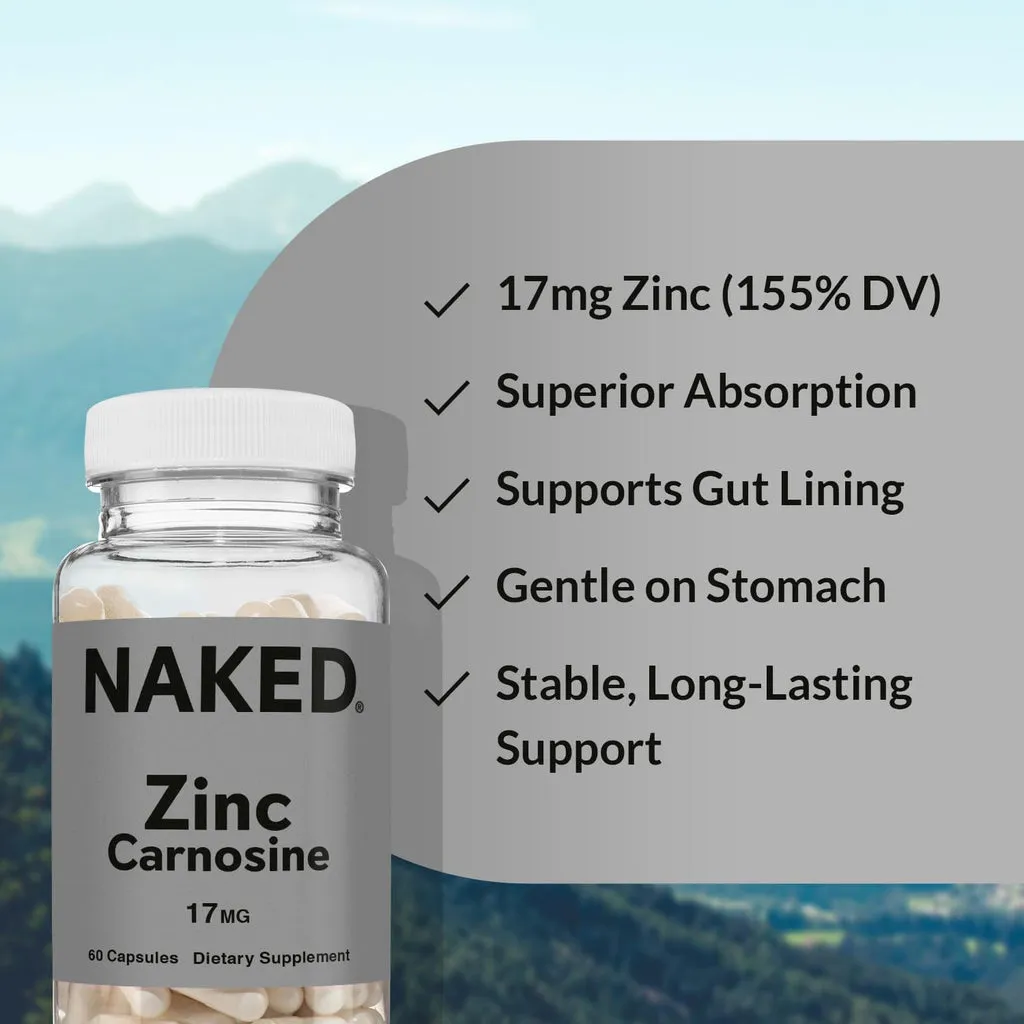 Daily Zinc Supplement | Naked Zinc Carnosine - 60 Capsules