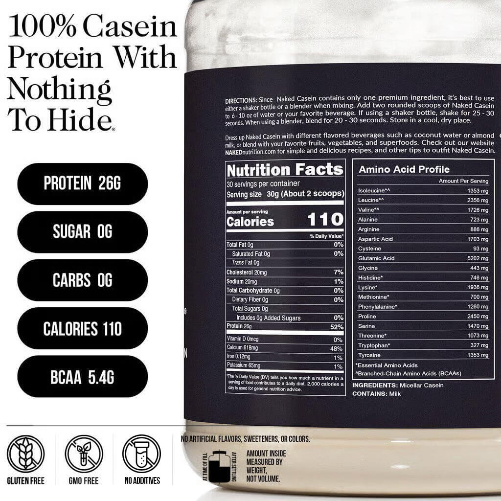 Micellar Casein Protein Powder | Naked Casein - 2LB