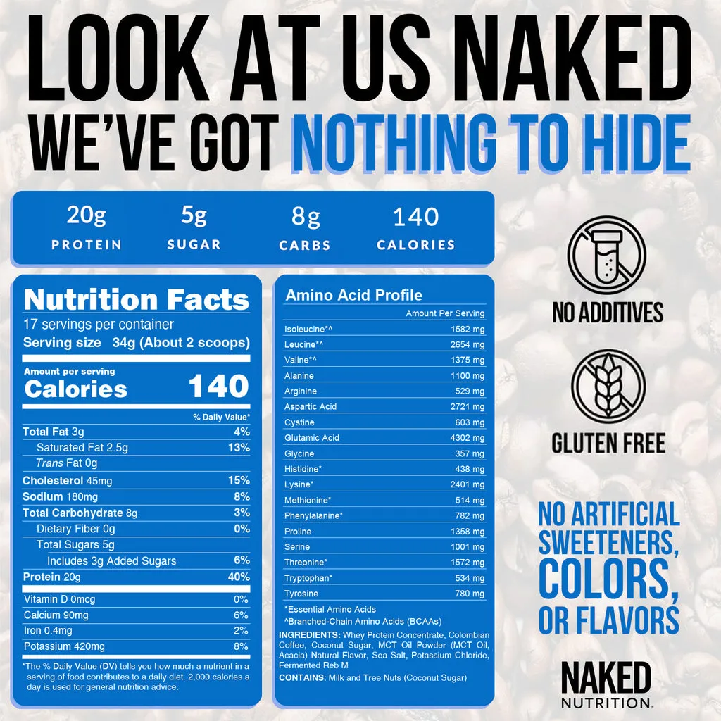 Caramel Latte Protein Iced Coffee | Naked Protein Coffee - 17 Servings