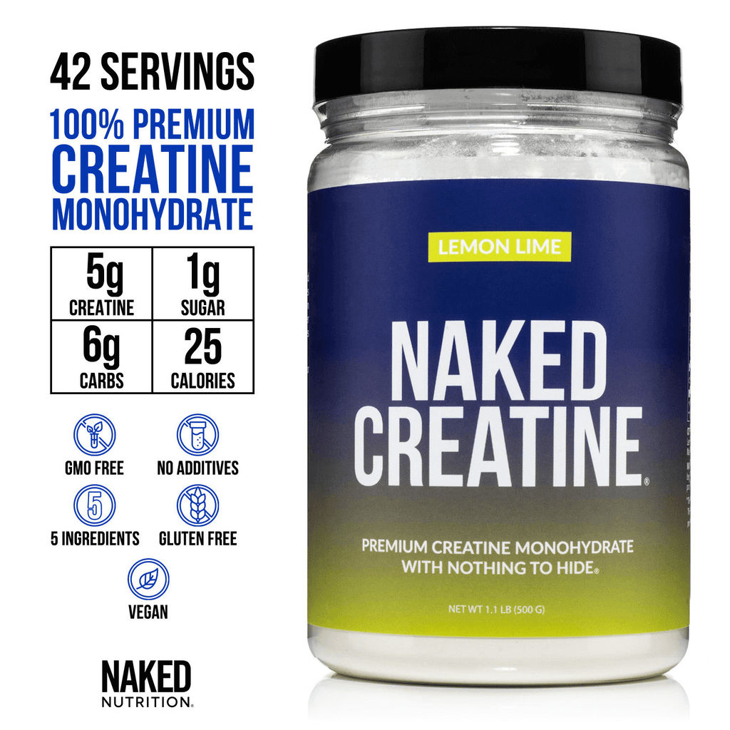 Monohidrato de creatina en polvo con sabor a limón y lima | Naked Creatine - 1,1 lb
