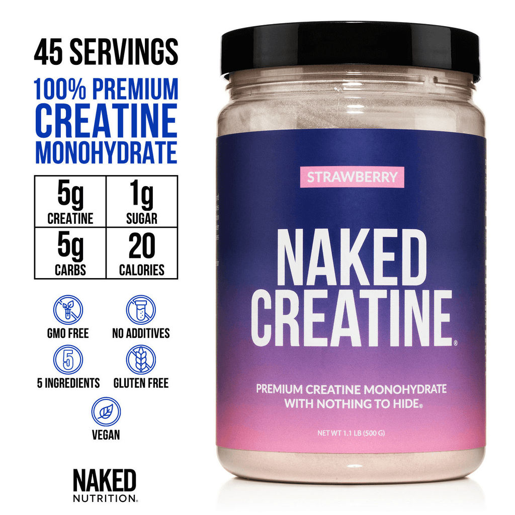 Monohidrato de creatina en polvo con sabor a fresa | Naked Creatine - 1,1 lb