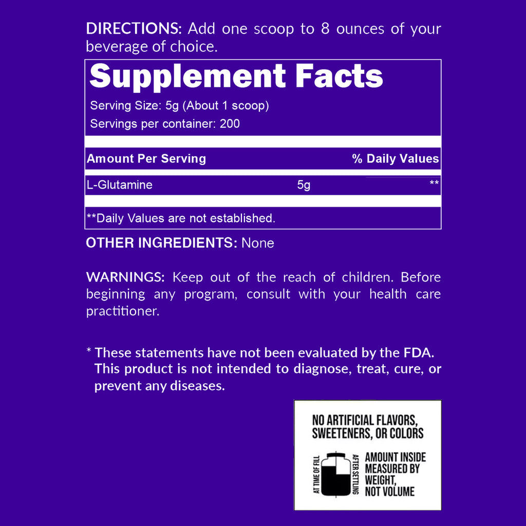 Glutamine Powder | Naked Glutamine 1KG