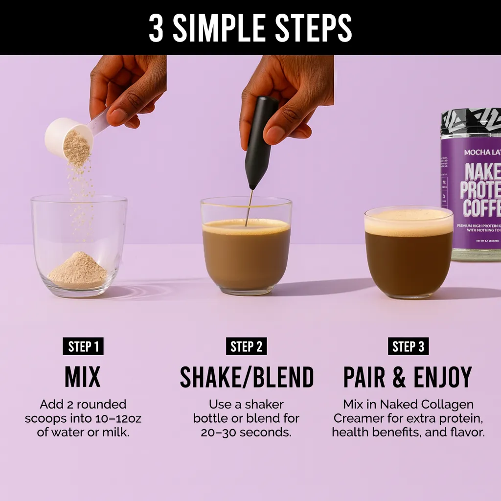 how to use high protein iced coffee powder