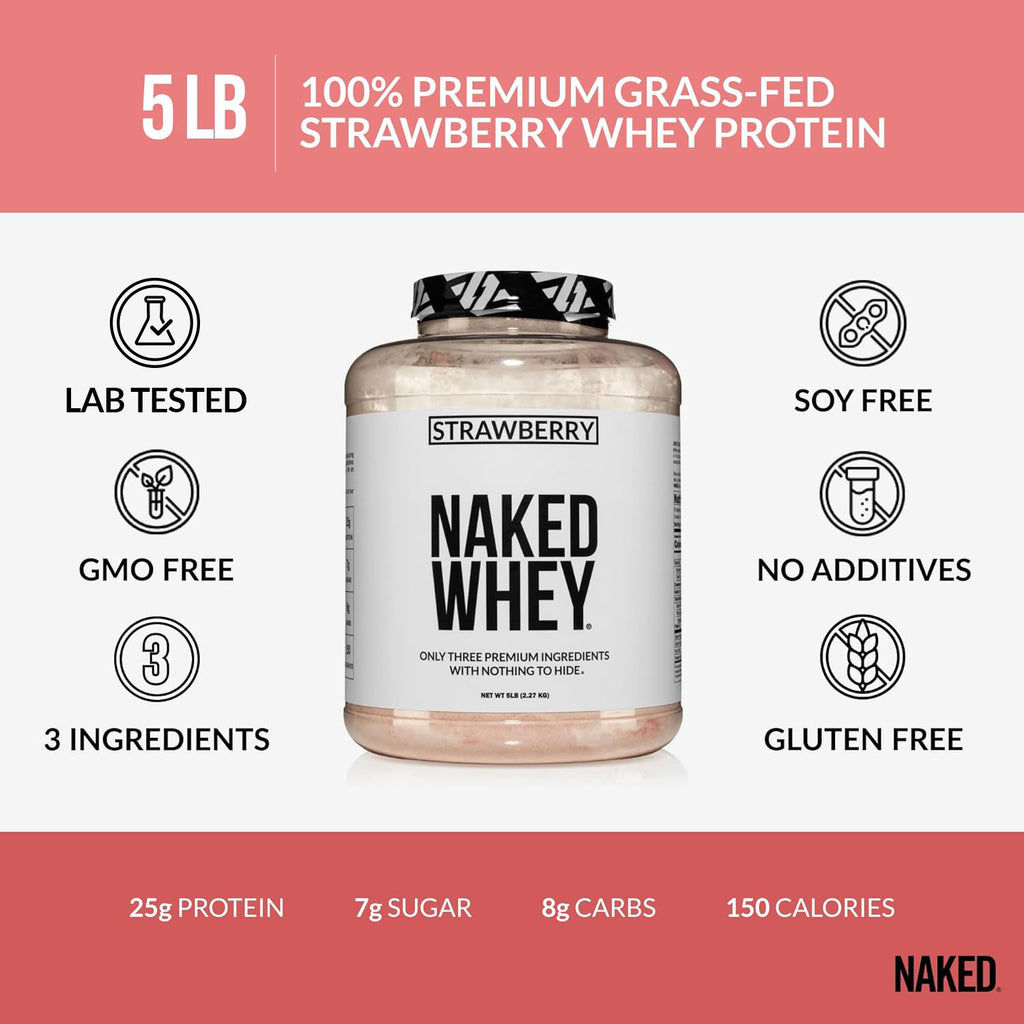  grass-fed whey protein powder strawberry