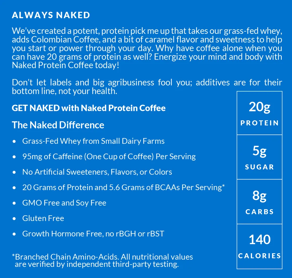 Caramel Latte Protein Iced Coffee | Naked Protein Coffee - 17 Servings