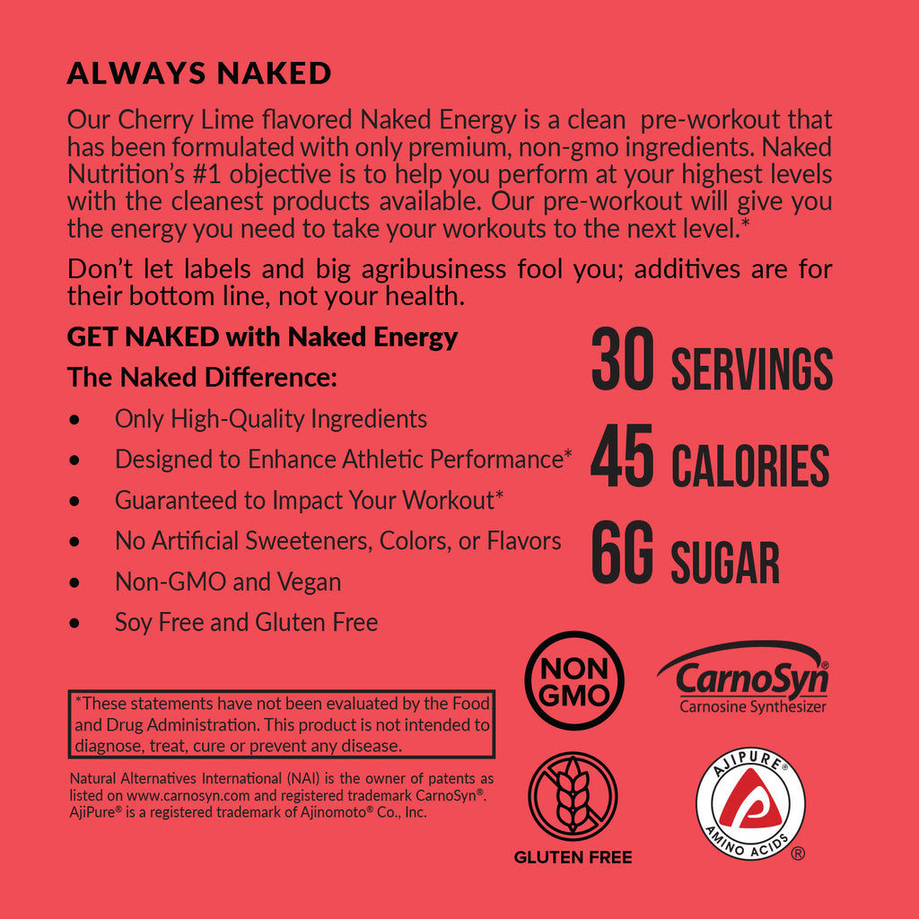 Suplemento preentrenamiento con cítricos | Naked Energy - 30 porciones
