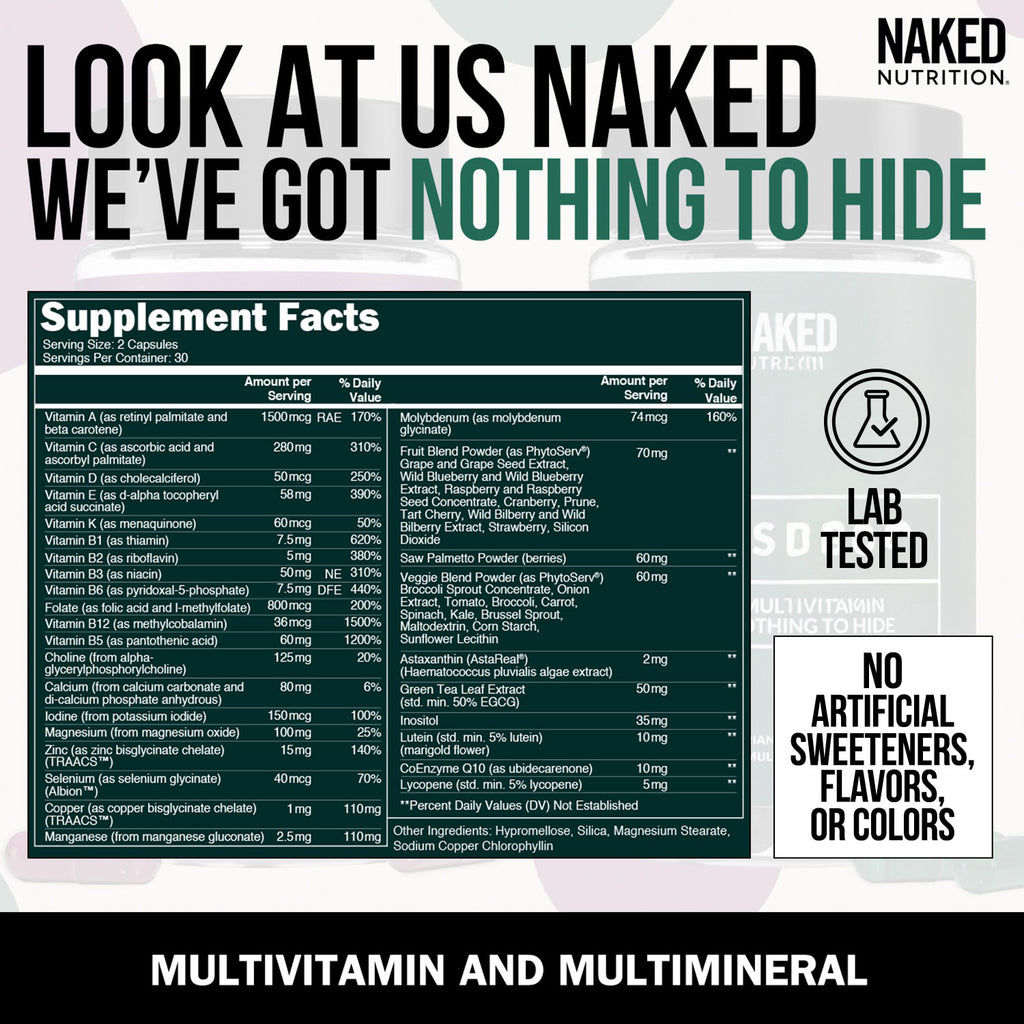 Multivitamin for Men | Naked Men's Multi - 60 Capsules