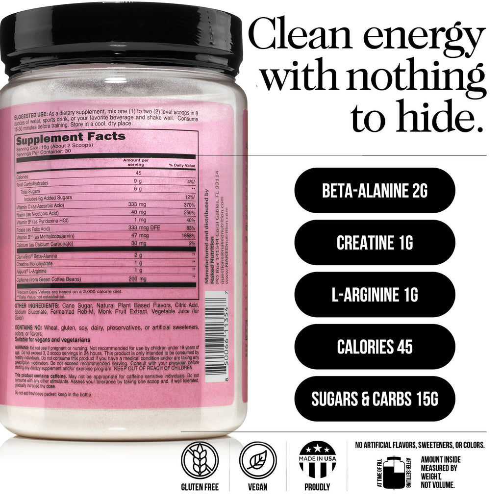 Suplemento preentrenamiento con cítricos | Naked Energy - 30 porciones