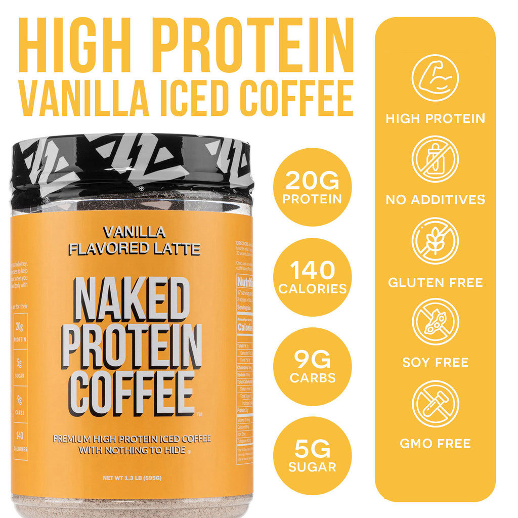iced protein coffee vanilla flavored