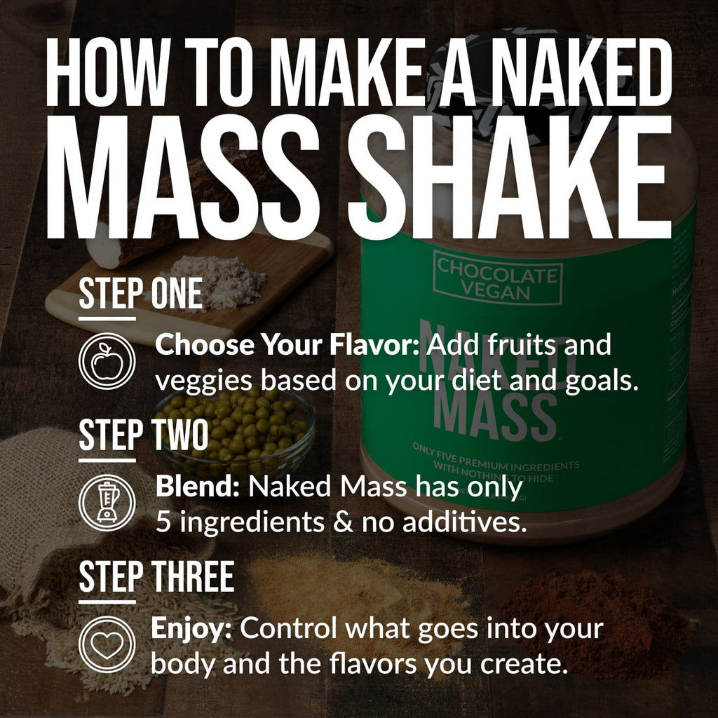 Suplemento vegano para aumentar de peso con chocolate | Naked Vegan Mass - 8 libras