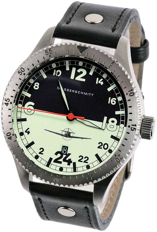 Messerschmitt ME 108 Night & Day ME108-24DR Herrenuhr • Made in Germany • Flieger-Design