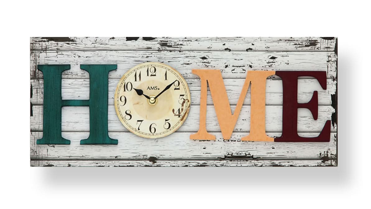 AMS Wanduhr 17x40x5 cm Glas • Geräuschloses Quarzwerk • Modernes Design