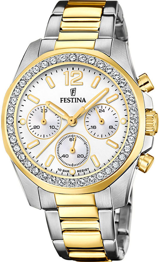 Festina Boyfriend F20607/1 Damenuhr • Bicolor-Design • 10 ATM Wasserdicht