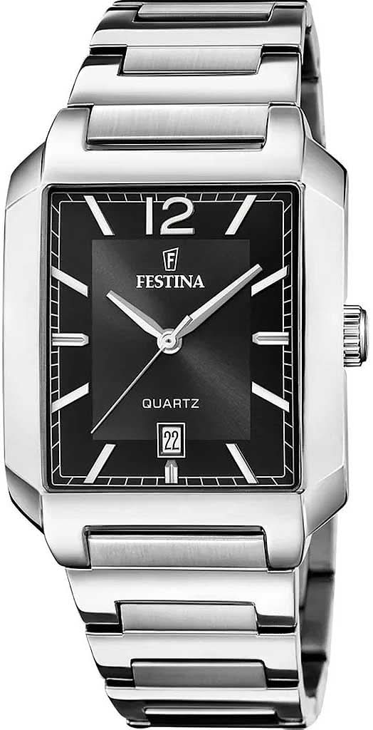 Festina On the Square F20677/4 Herrenuhr • Markantes Rechteck-Design • Hochwertiger Edelstahl