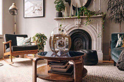 Hermle Table Clock 37x34x34 cm Brass • Tellurium Function • Westminster Chime
