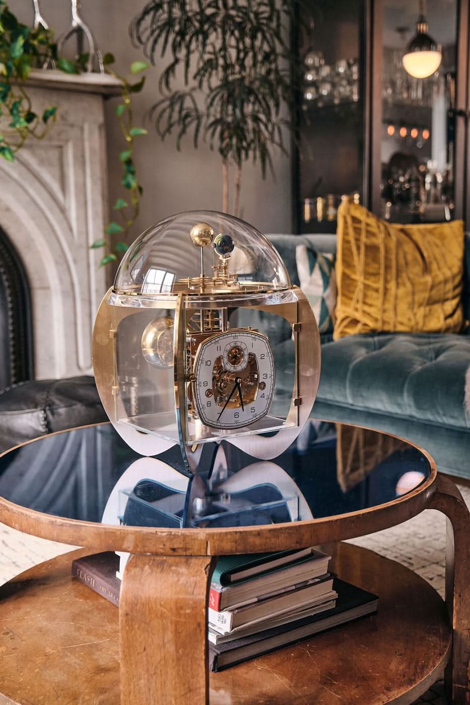 Hermle Table Clock 37x34x34 cm Brass • Tellurium Function • Westminster Chime