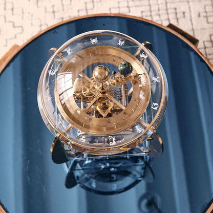 Hermle Table Clock 37x34x34 cm Brass • Tellurium Function • Westminster Chime