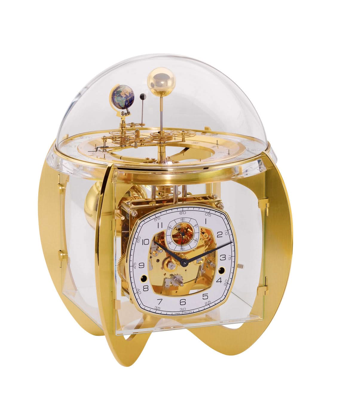 Hermle Table Clock 37x34x34 cm Brass • Tellurium Function • Westminster Chime