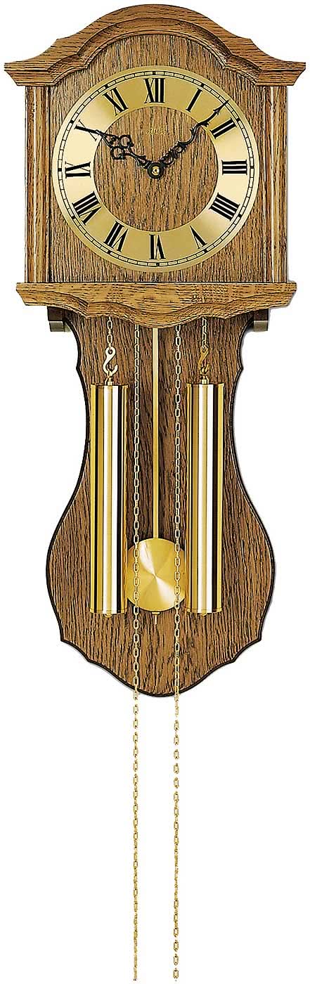 AMS Wooden Wall Clock • Mechanical Bim-Bam Movement • Classic Oak Design