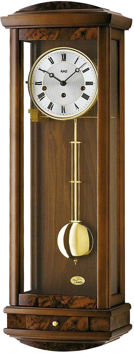 AMS Wall Clock 65x24x15 cm Wood • Mechanical 8-day movement • Westminster chime