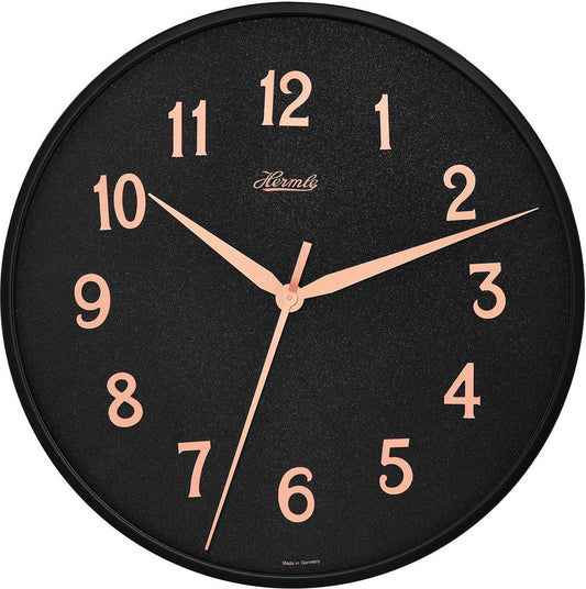 Hermle Wanduhr 40 cm Ø Metall • Modernes Design • Präzises Quarzuhrwerk