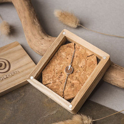 Opaque Bracelet with Round Wood Pendant - Wood Core Model: Jewelry