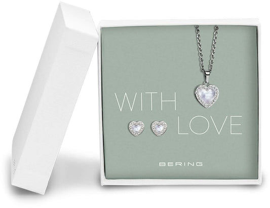 Schmuck-Set Halskette mit Anhänger und Ohrstecker - Bering Jewelry Modell: 428-712-Silver