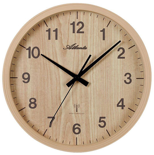 Atlanta Wanduhr 30,5 cm Ø Kunststoff • Funkwerk • Geräuscharm