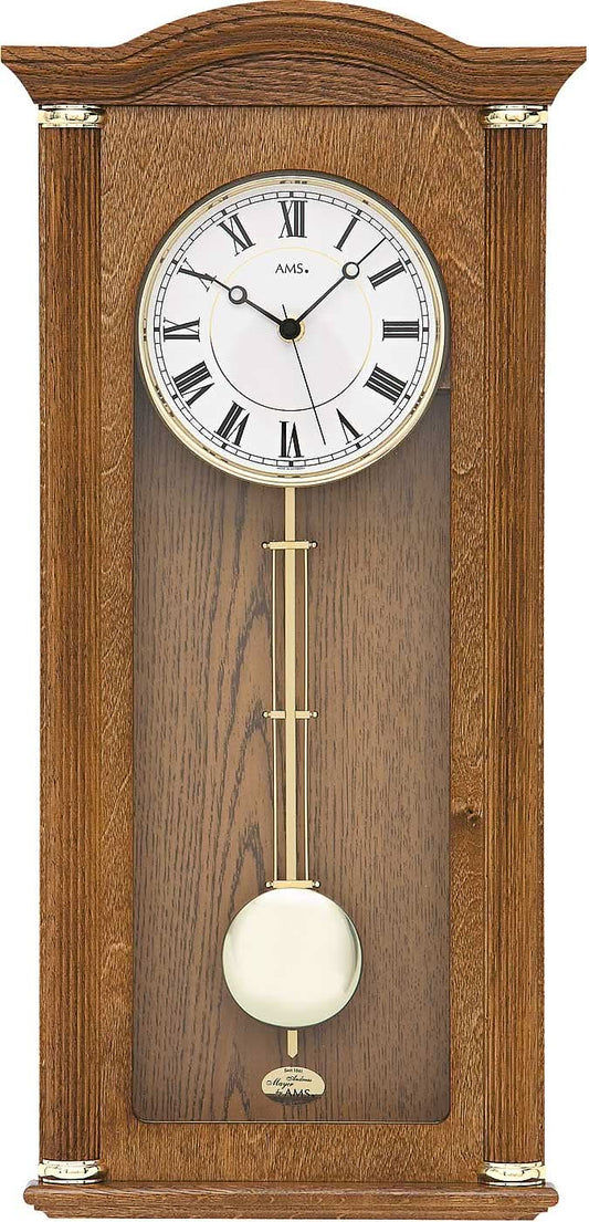 AMS Wall Clock 64x28 cm Wood • Radio-controlled • Westminster Chime