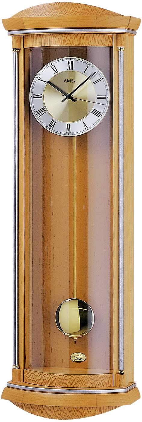 AMS Wall Clock 82x26x12 cm Wood • Radio-controlled for precise time • Westminster & BimBam melodies